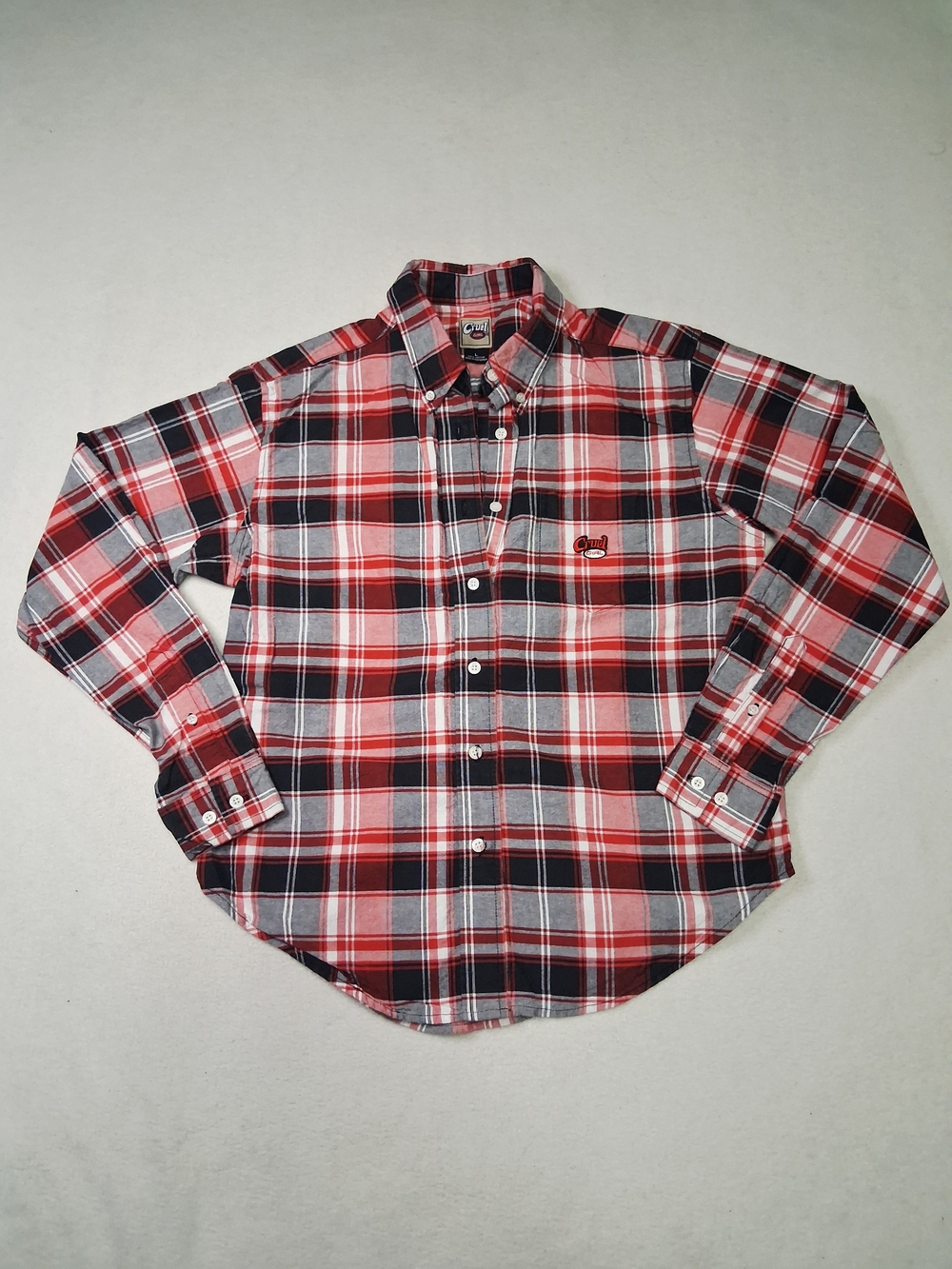 Red & Black Plaid Button-Down Shirt - Men